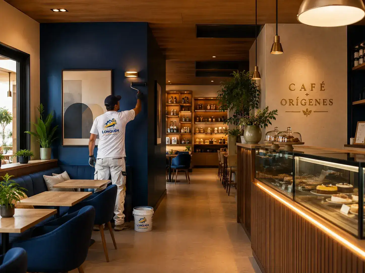 Pintura de local comercial con diseño contemporáneo y terminaciones cuidadas
