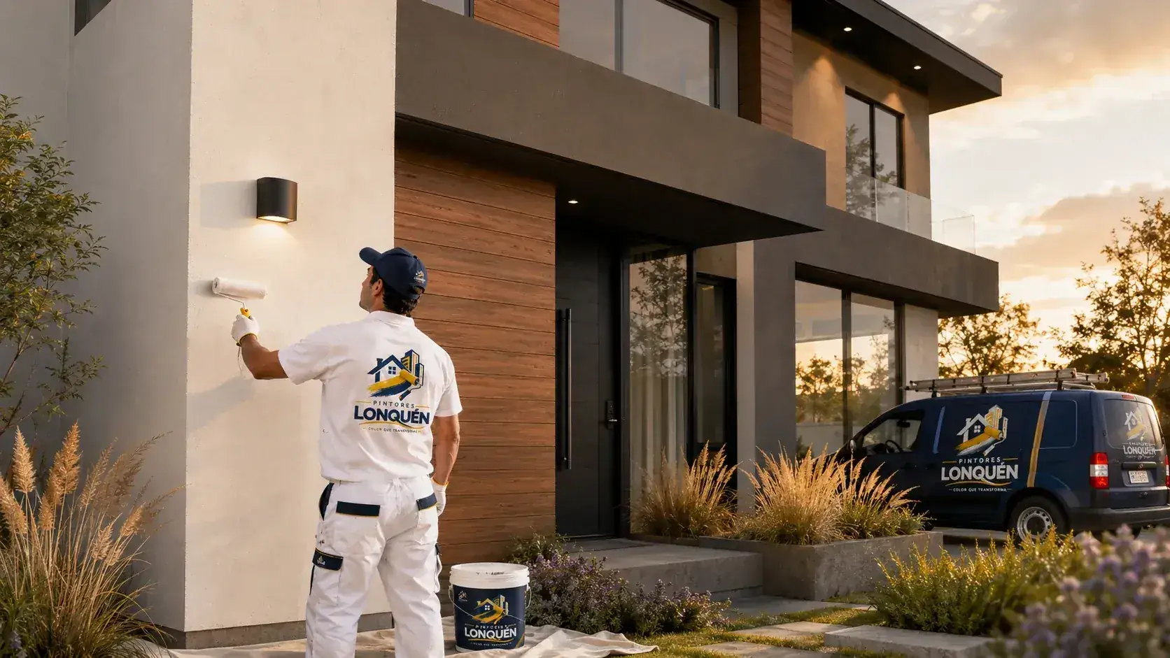 Referencia visual de una fachada exterior renovada con pintura