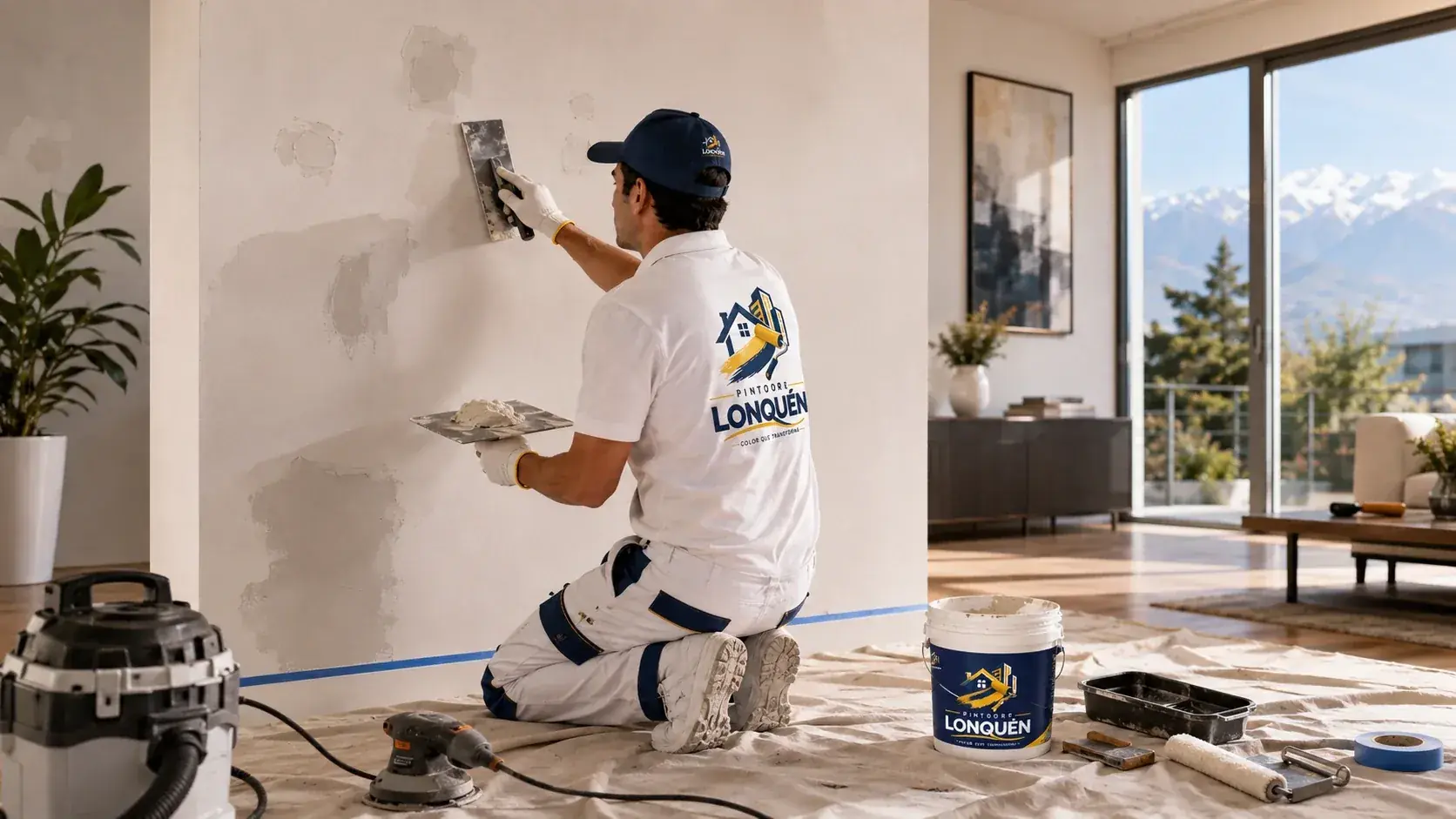 Referencia visual de preparación de muros en un espacio residencial